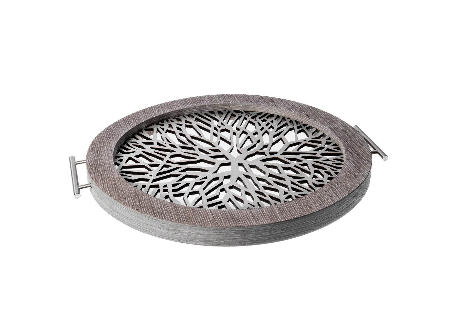 Sinapsis - Bandeja Redonda Grande / Madera Gris