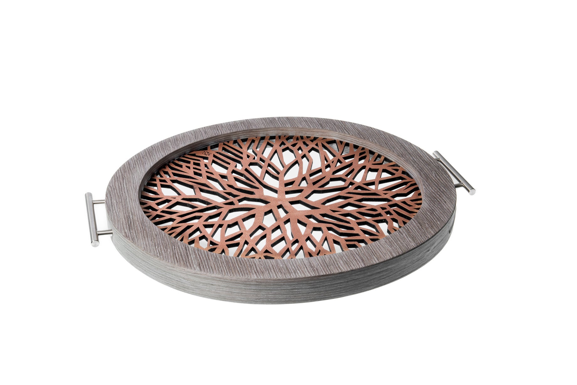 Sinapsis - Bandeja Redonda Grande / Madera Gris