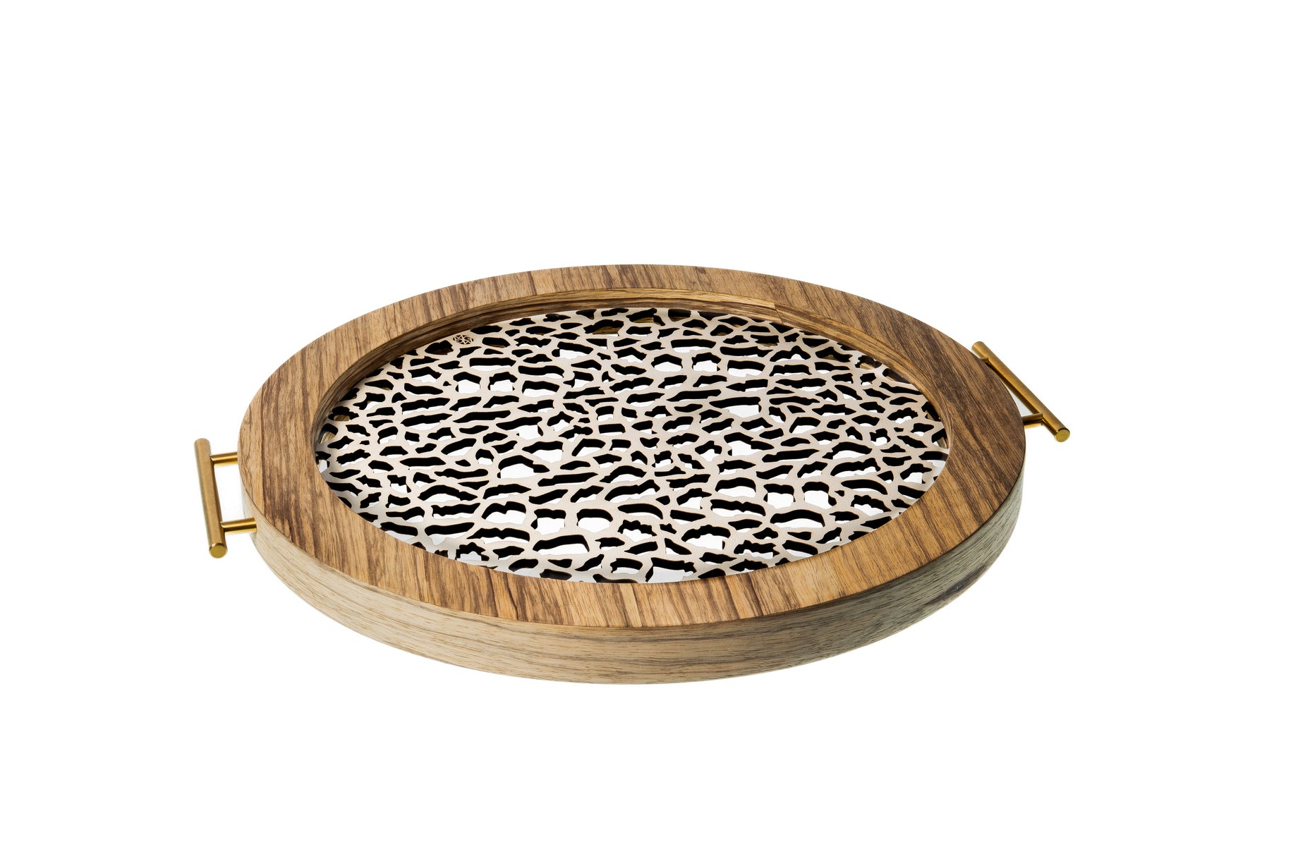 Jirafa - Bandeja Redonda Grande / Madera Natural