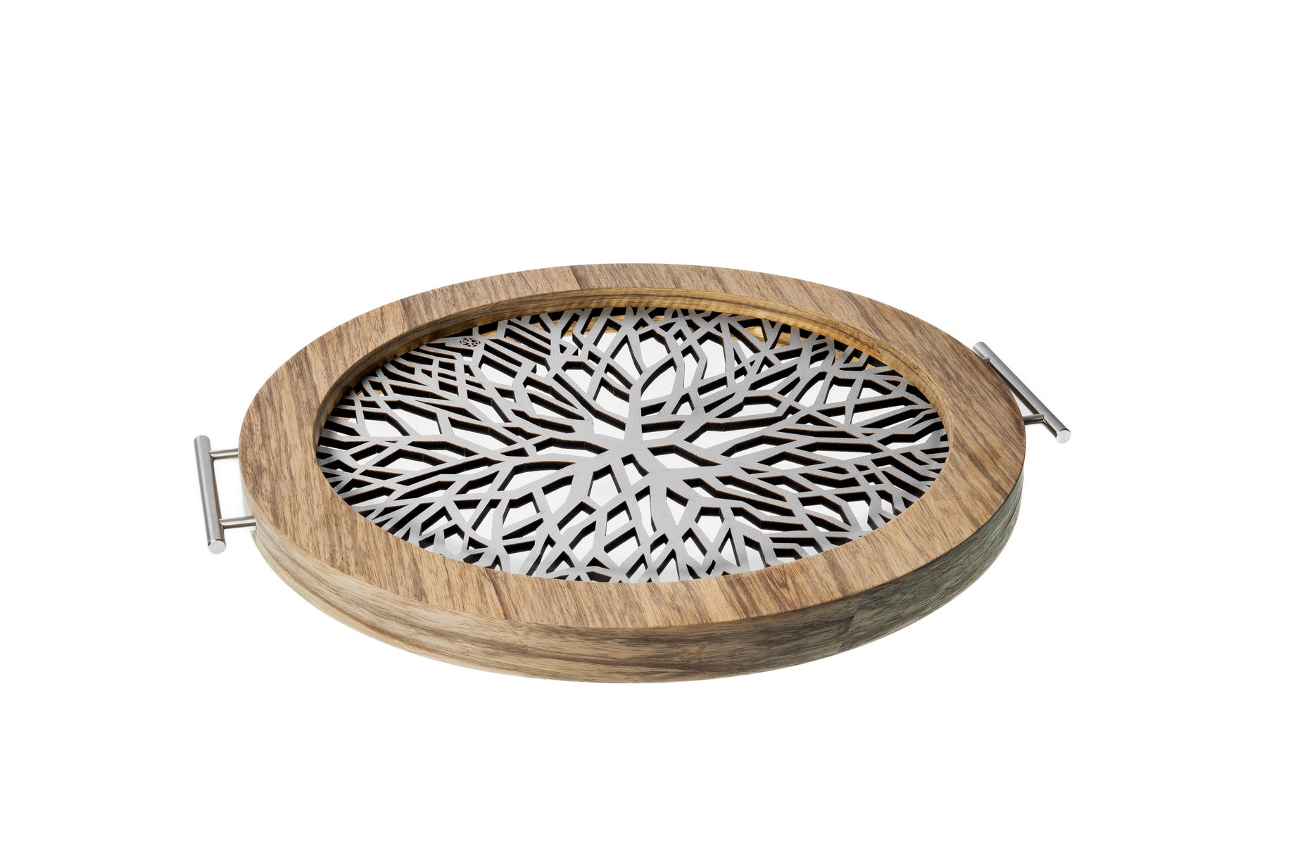 Sinapsis - Bandeja Redonda Grande / Madera Natural