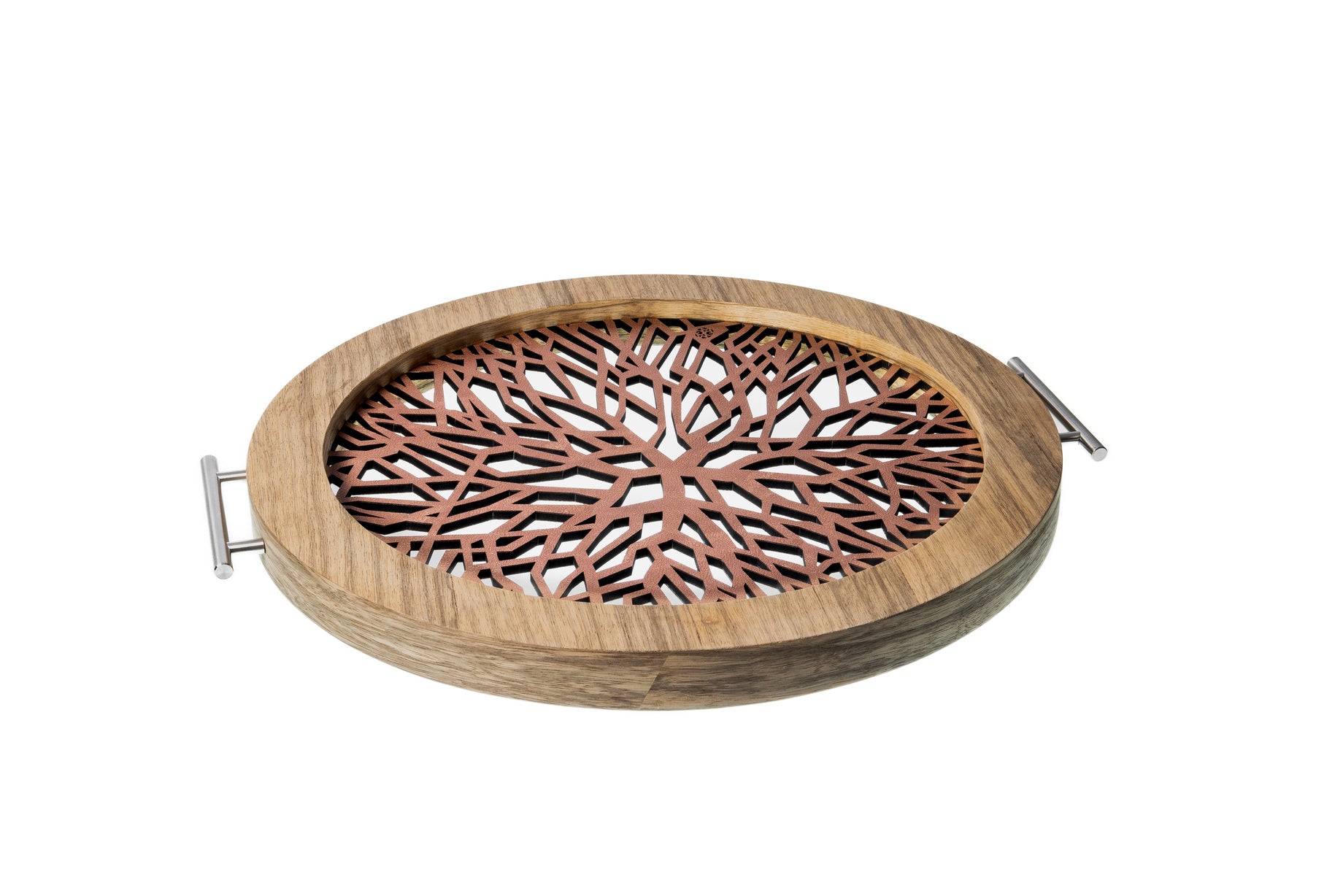 Sinapsis - Bandeja Redonda Grande / Madera Natural