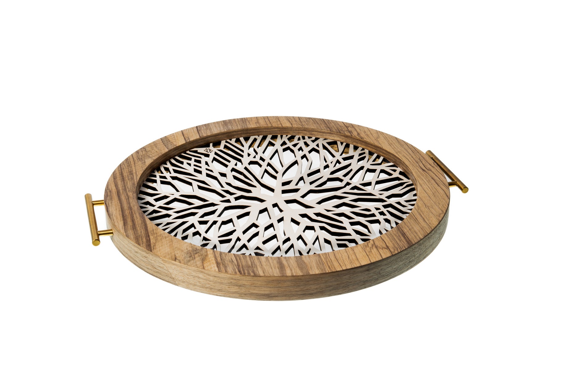 Sinapsis - Bandeja Redonda Grande / Madera Natural