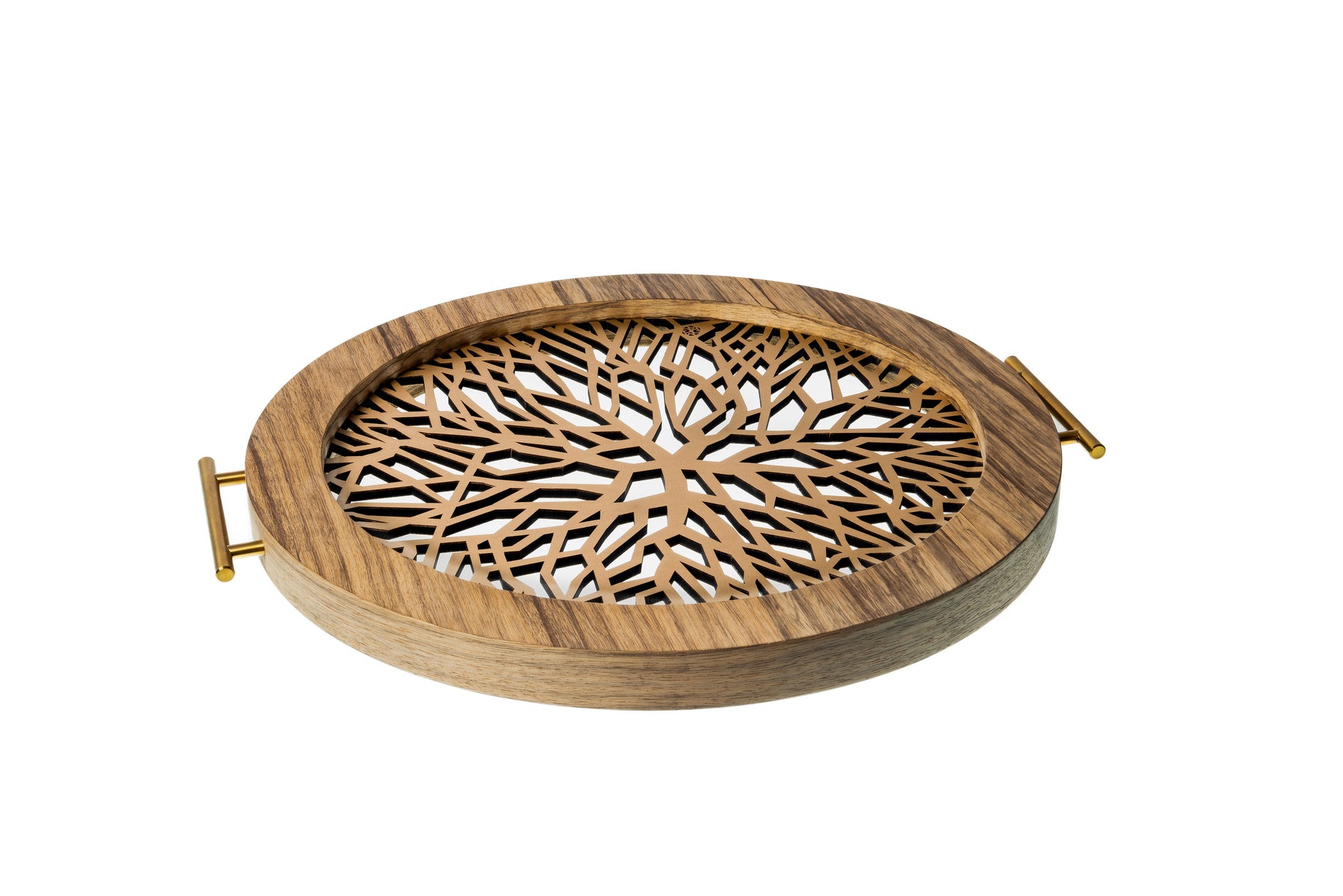 Sinapsis - Bandeja Redonda Grande / Madera Natural