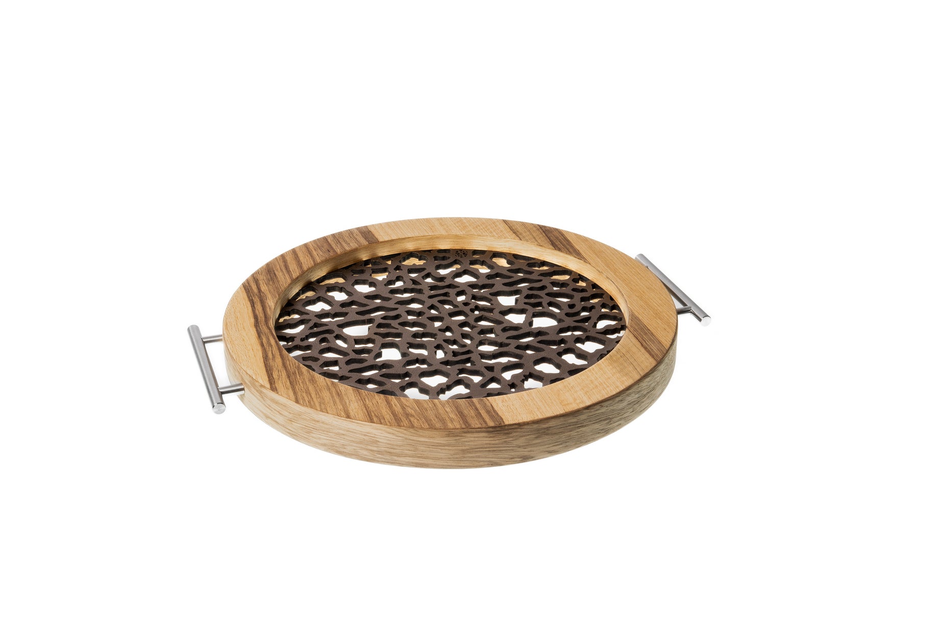 Jirafa - Bandeja Redonda Mediana / Madera Natural