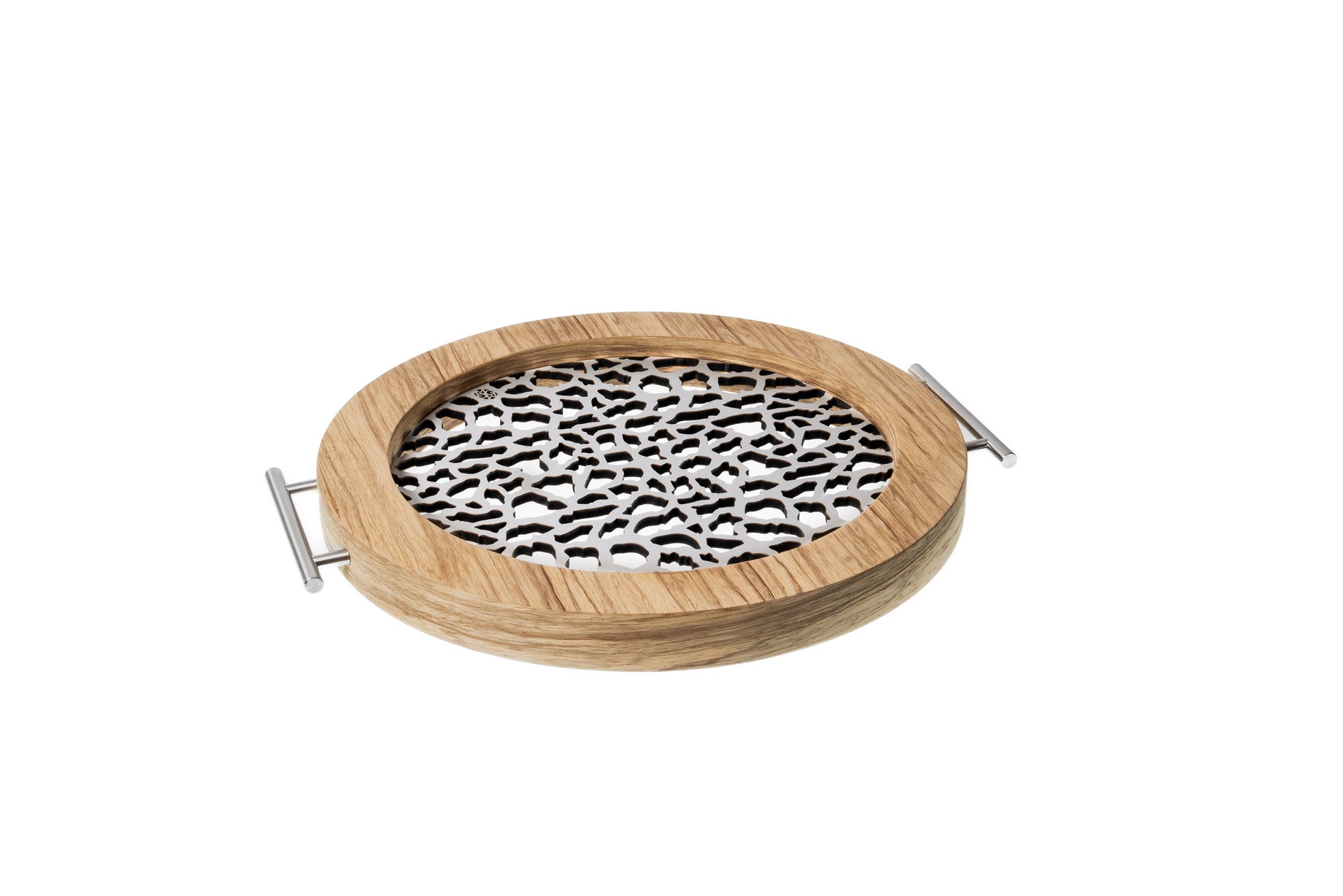 Jirafa - Bandeja Redonda Mediana / Madera Natural