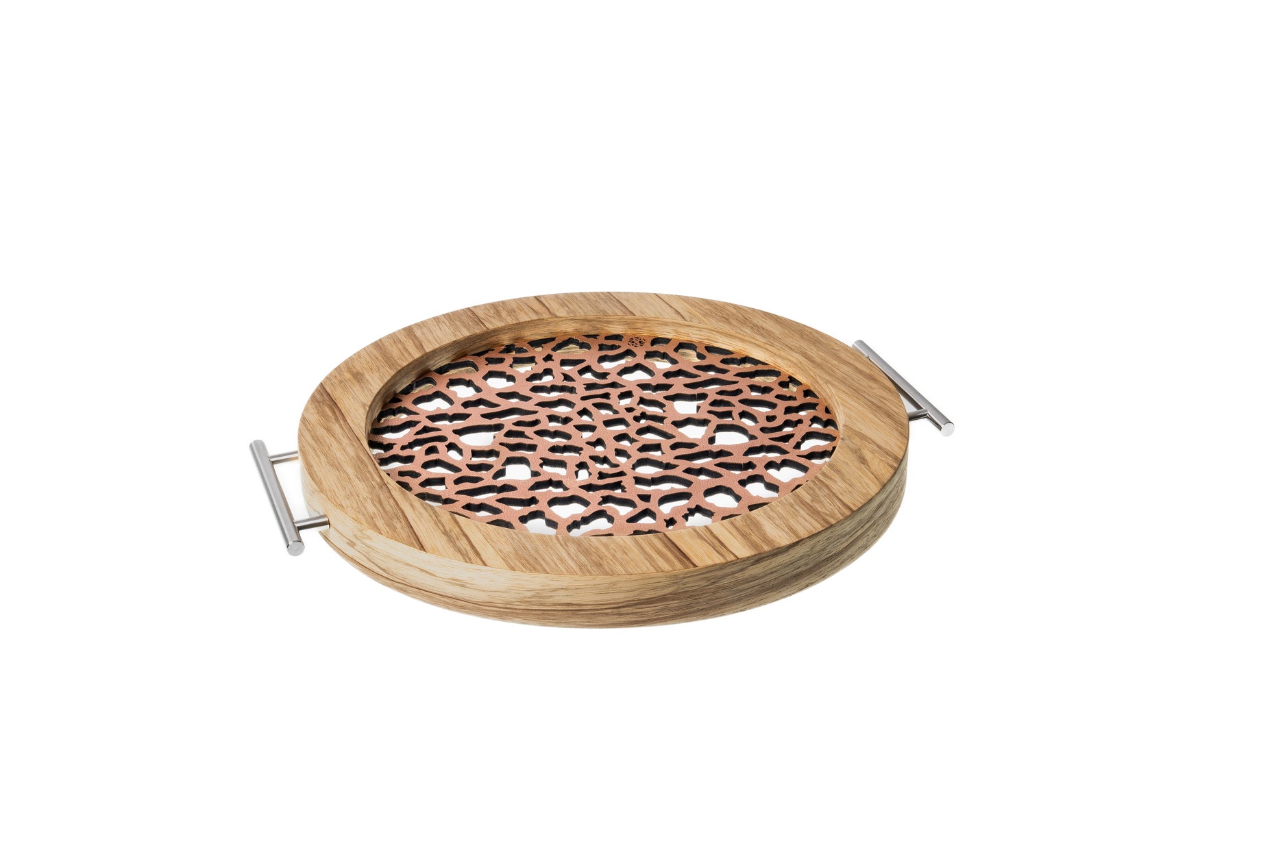 Jirafa - Bandeja Redonda Mediana / Madera Natural