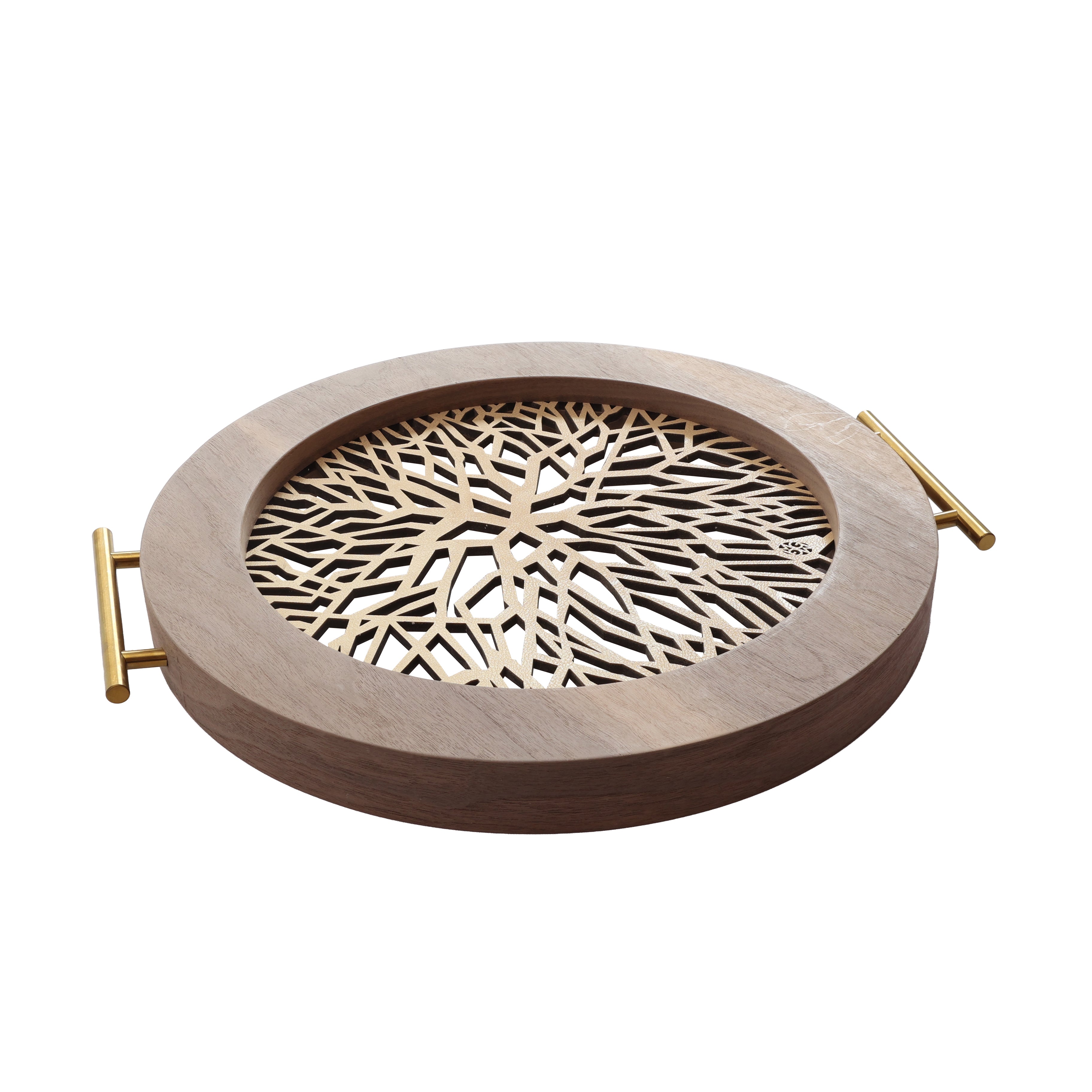 Sinapsis - Bandeja Redonda Mediana / Madera Gris