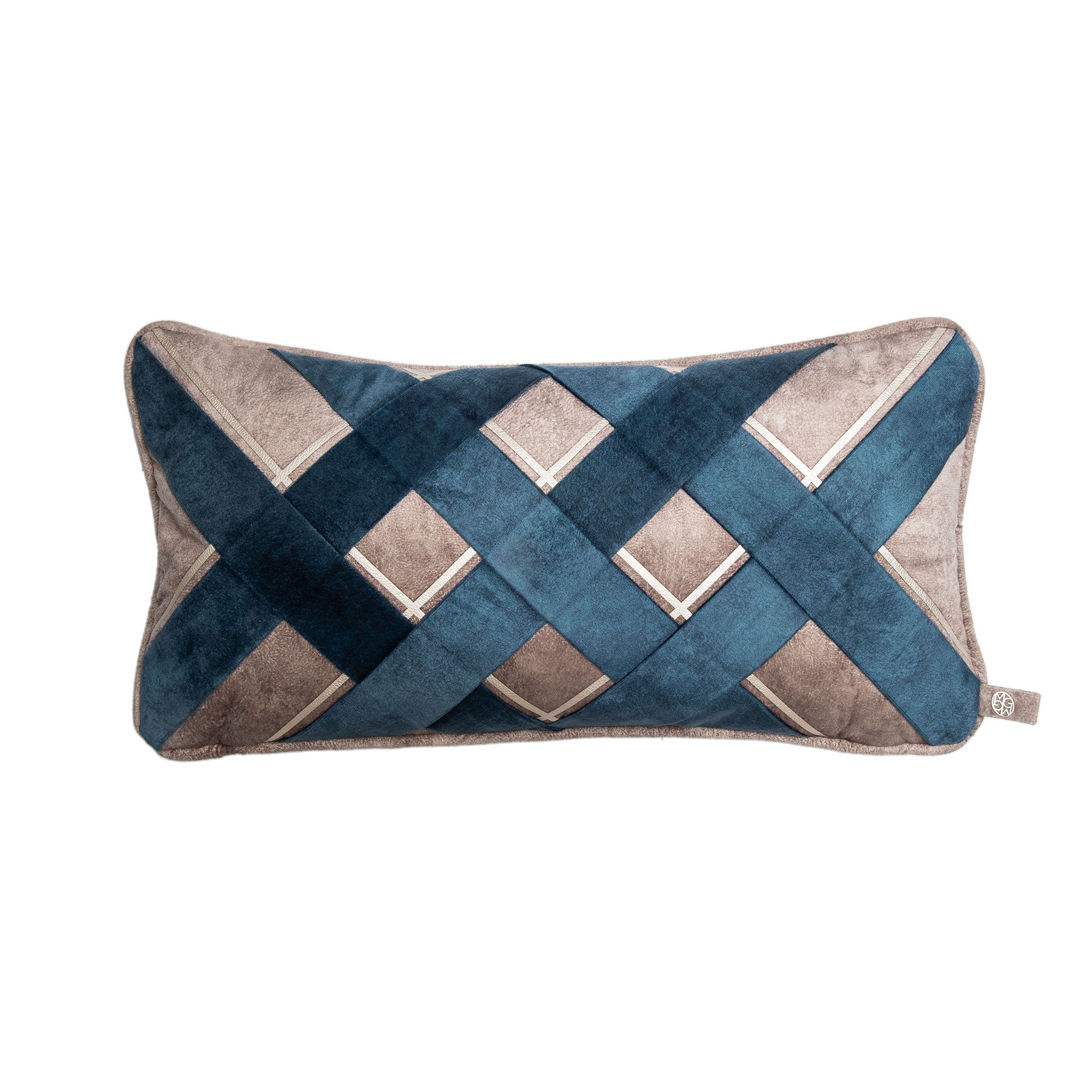 Trenza Cojin - Camel/Indigo