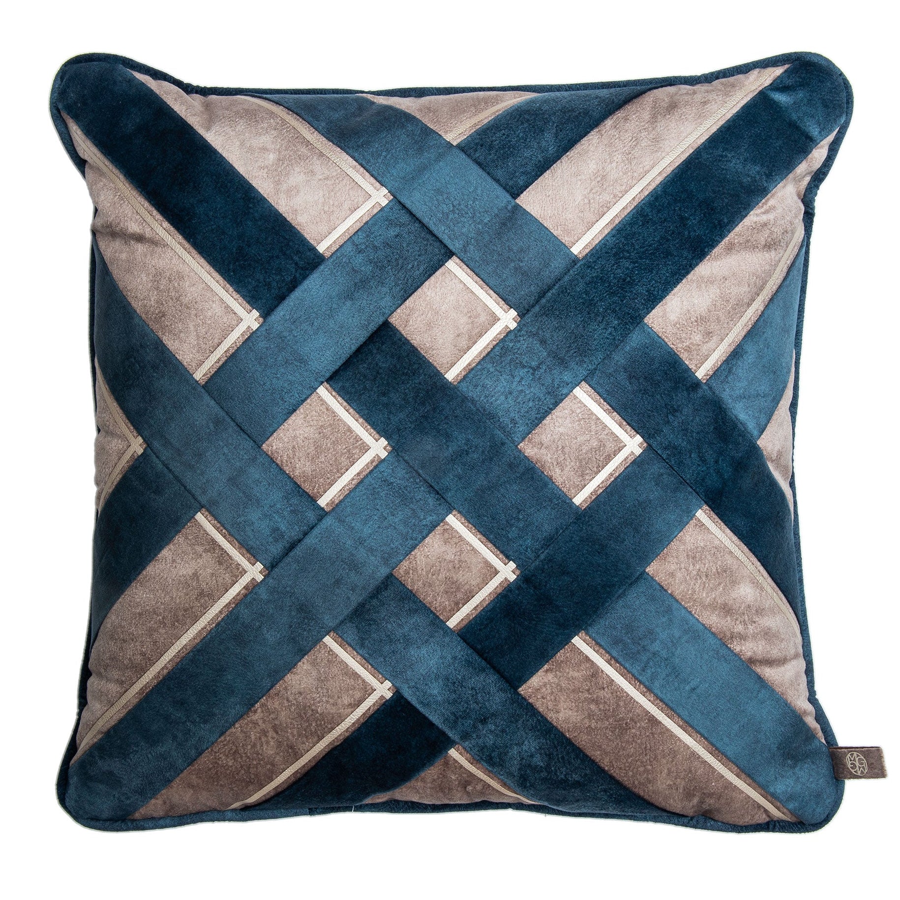 Trenza Cojin - Camel/Indigo