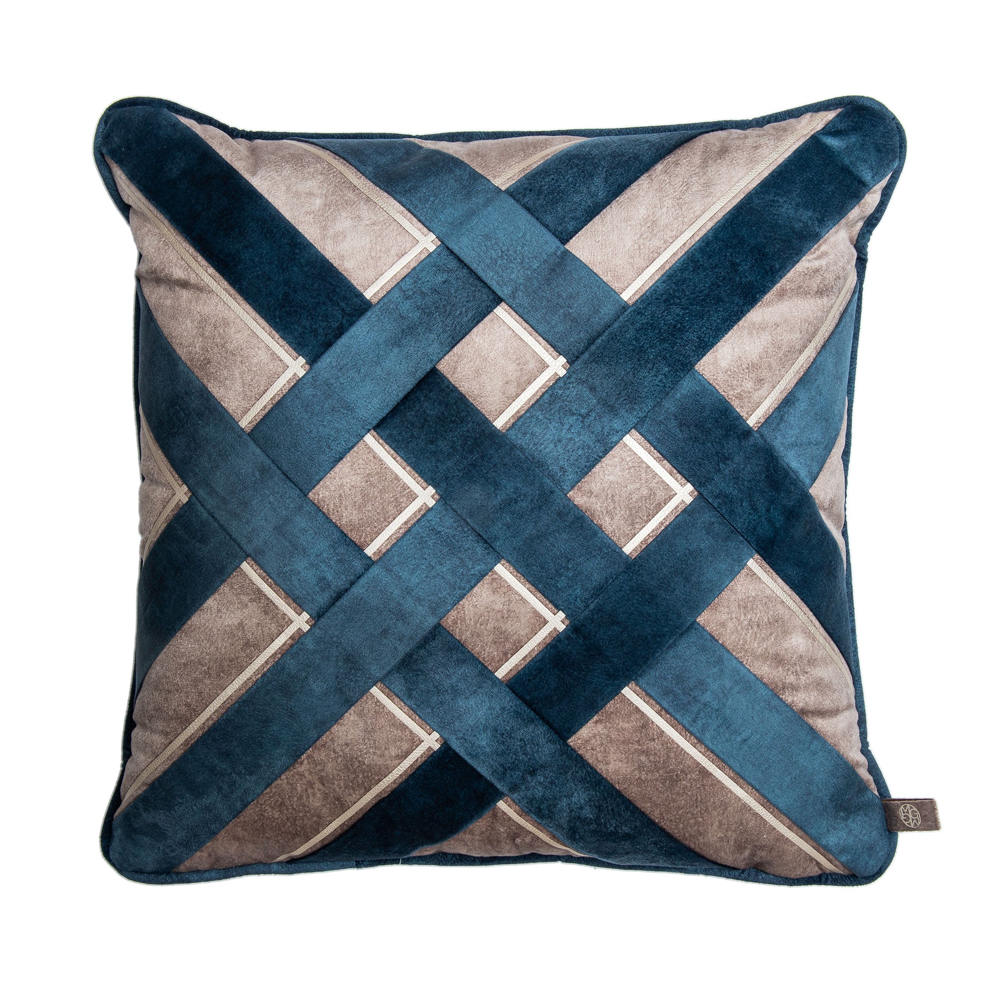 Trenza Cojin - Camel/Indigo