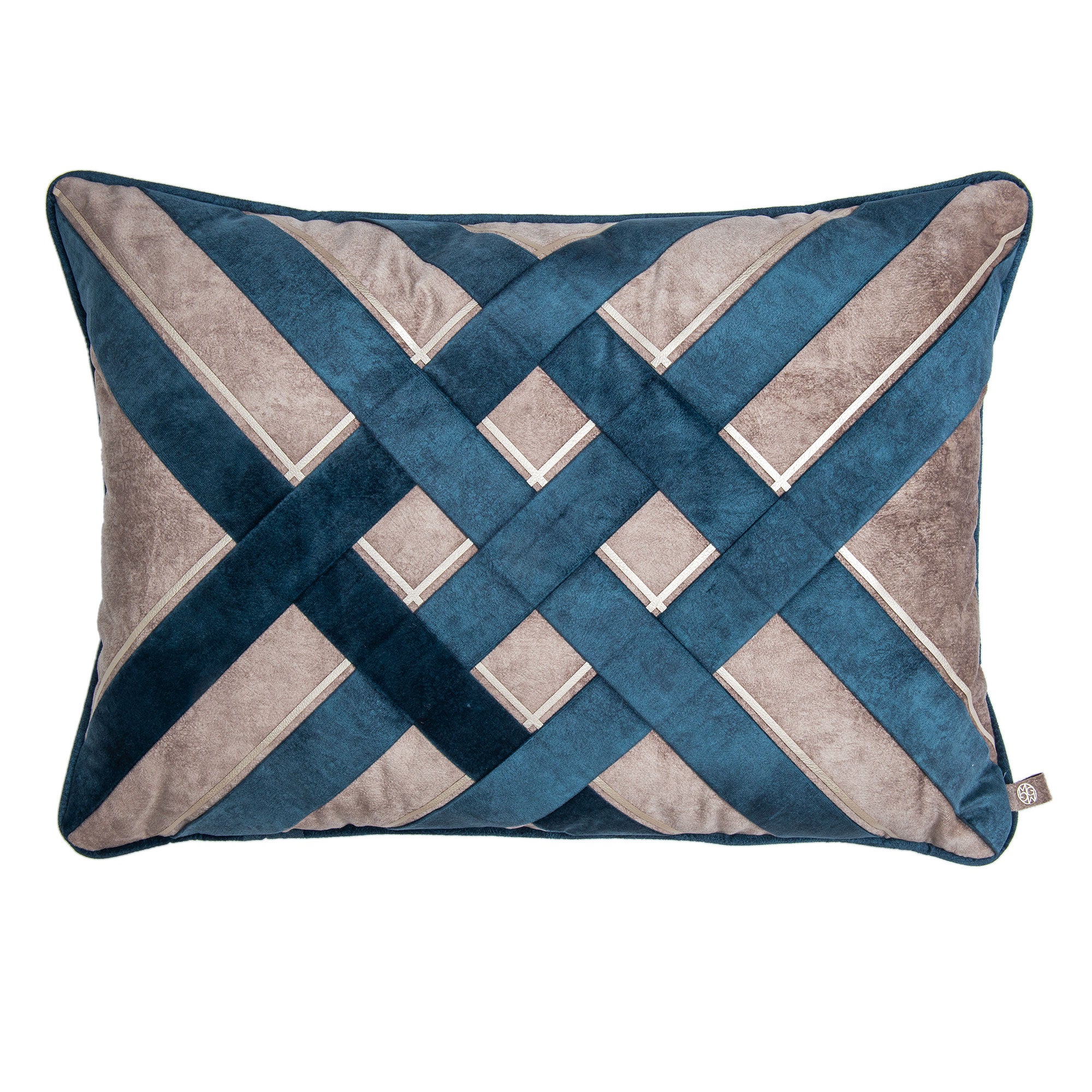 Trenza Cojin - Camel/Indigo